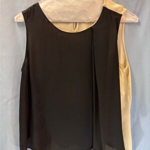 Halston Heritage Black and Cream Sleeveless Layered Camisole